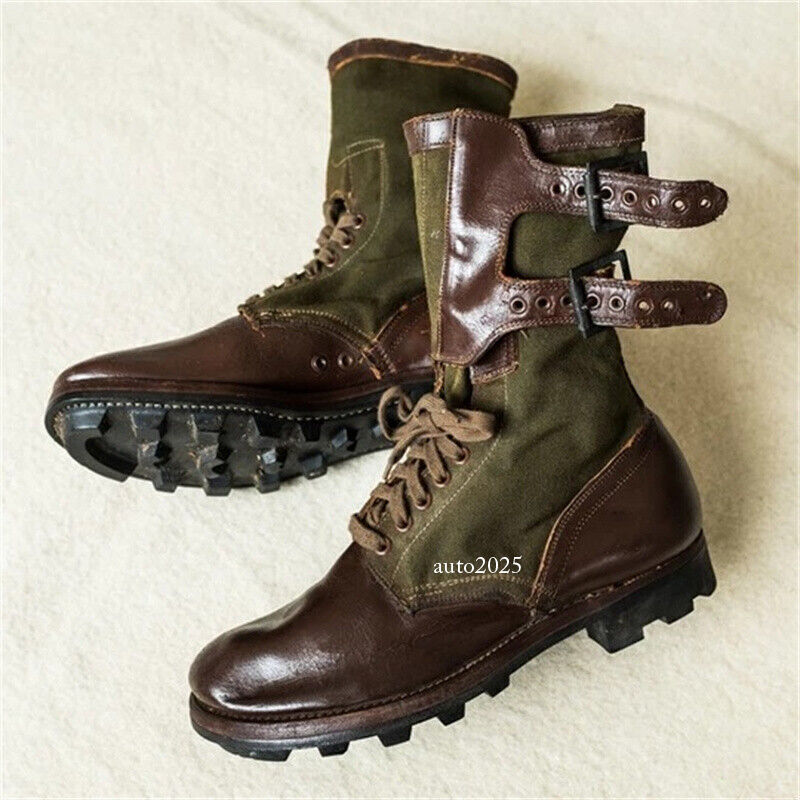 ロングブーツ IONSEOUL Leather Combat Canvas Boots BBJ380 IONSEOUL Leather Combat Canvas Boots BJ380 (IONSEOUL/ロング
