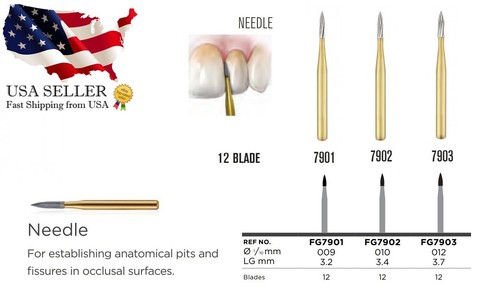 Trimming & Finishing gold carbide burs with blades Friction Grip different sizes - 第 8/25 張圖片