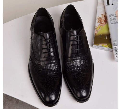 Scarpe Oxford Uomo Motivo Vintage Pelle Scarpe Eleganti Taglia Grande Blocco Scarpe Lo - Foto 21 di 31