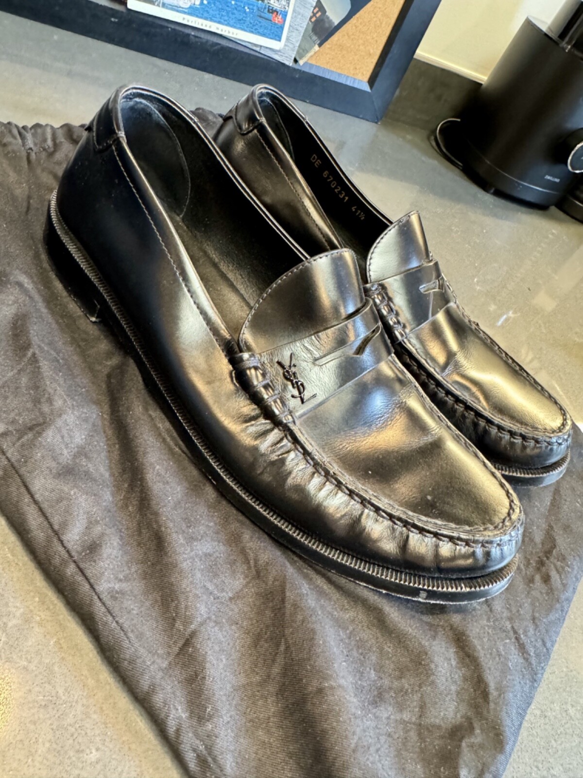 Mocassini SAINT LAURENT Monogram in pelle con logo applicato taglia 41 1 2