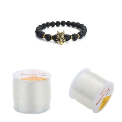 2 Rollen 0,6 mm 100 m Klar Perlen Kristall Elastisch Dehnbar Armband Schnur