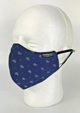Face Mask Reusable Washable Unisex Blue w/ Paisley Print