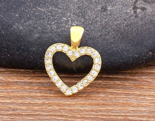 Fashion Jewelry Gold Cubic Zircon Heart Necklace 350 - 第 7/7 張圖片