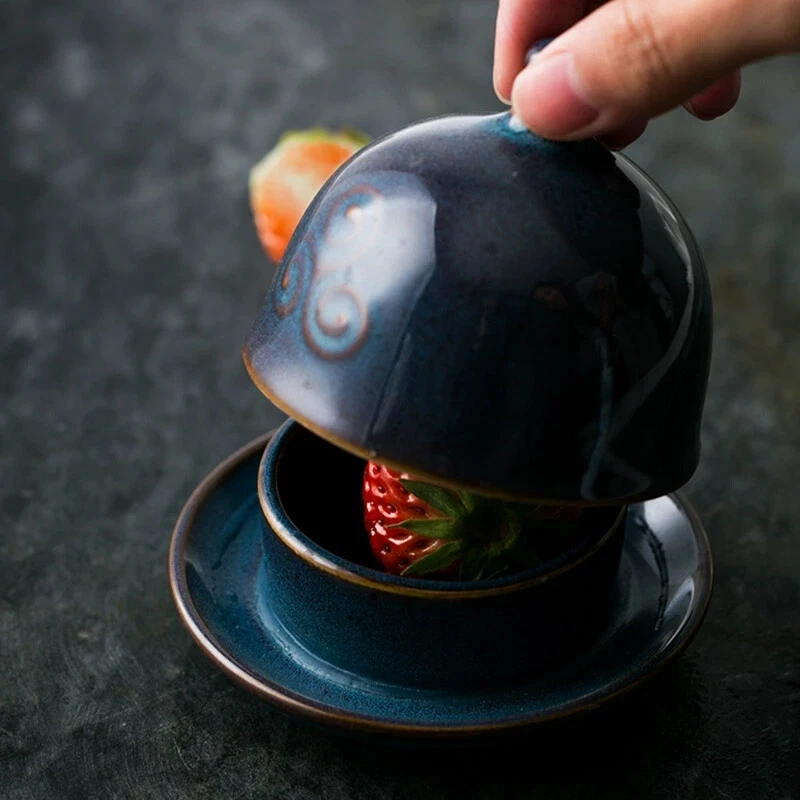 2XPorcelain Mini Butter Dish With Lid Storage Container Fine Dinning Handmade - Image 2 of 4