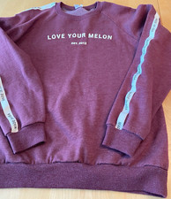 LOVE YOUR MELON BURGUNDY USA MADE SPELLOUT SWEATSHIRT WOMENS SZ M