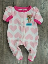 Baby Girl Child Mine Carter's Preemie Sweet Pink Bear Footed Outfit