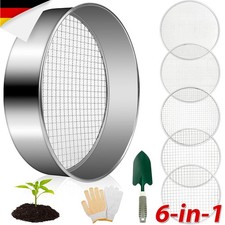 Earth Strainer Garden Metal 30cm 5 Mesh Coarse Fine for Stone Sand Hand Compost Sieve