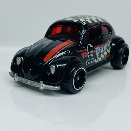 Hot Wheels Volkswagen Beetle VW Bug Black Pawn Decal 2018 Checkmate 8/9 Loose