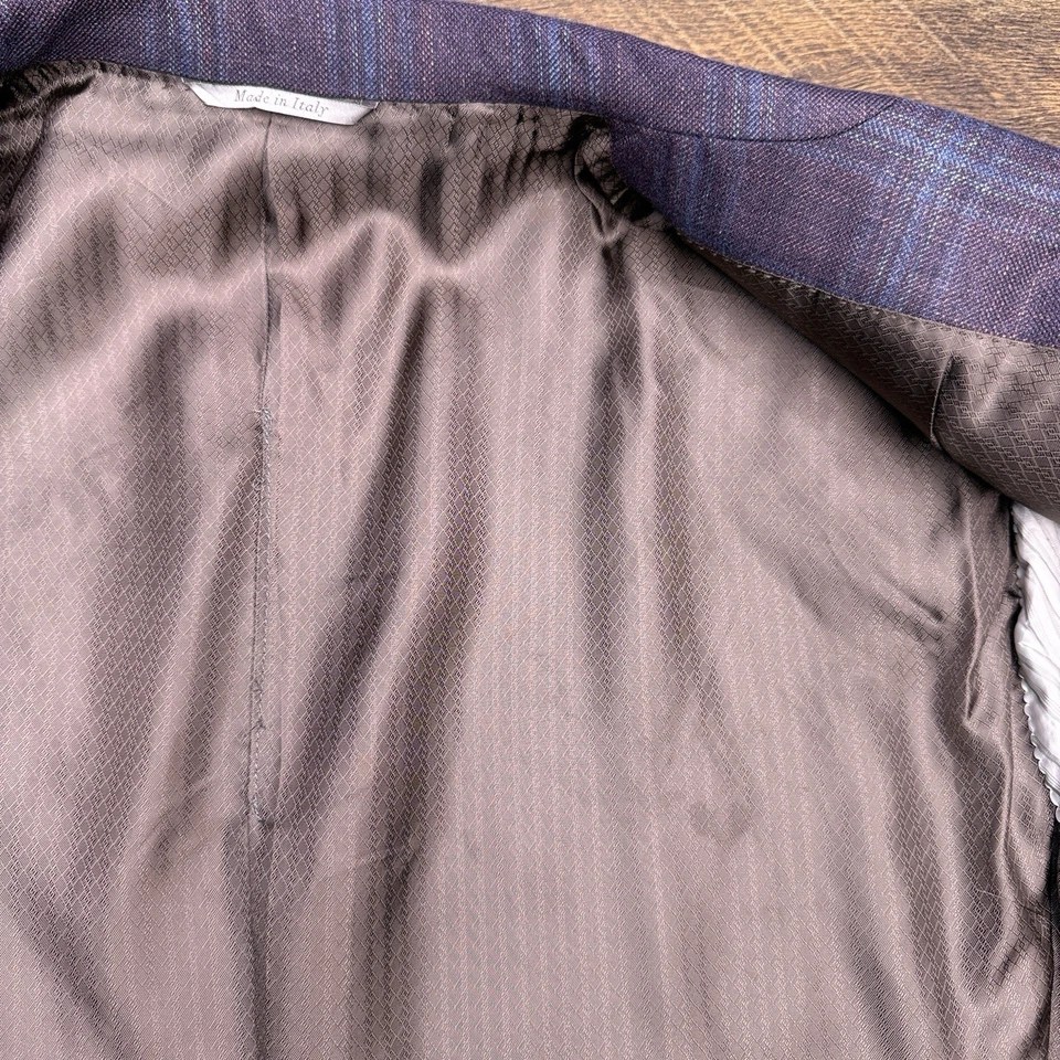 Blazer Canali 46R púrpura ventana seda cachemir Italia Foto 4 de 4