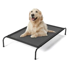 50" Cooling Elevated Dog Bed with Metal Frame Indoor Outdoor Raised Pet Bed Cot