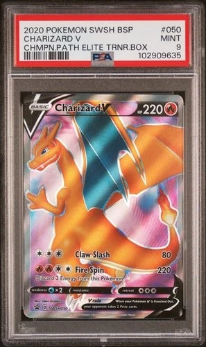 Pokemon PSA 9 Gem Mint Charizard V SWSH050 Black Star Promo Champions Path ETB