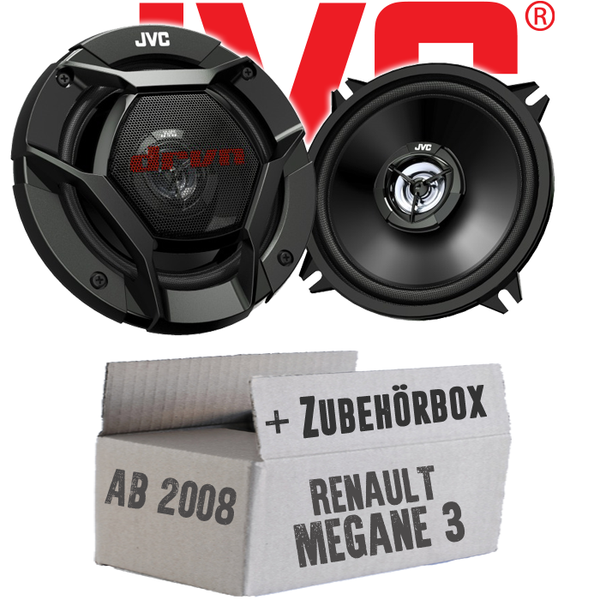 Renault Megane 3 - JVC 13Cm 2-Wege Koax-Lautsprecher Boxen Einbauset KFZ Auto-image