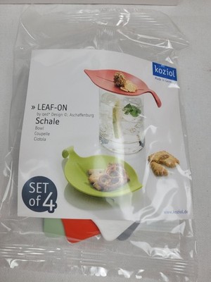 KOZIOL - LEAF ON - 4er SET - SCHALE - GREY MINT ORANGE WEISS - 3556118 - NEUWARE