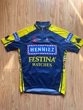 Henniez Festina SMS Santini Olympic Museum Lausanne cycling jersey size XL