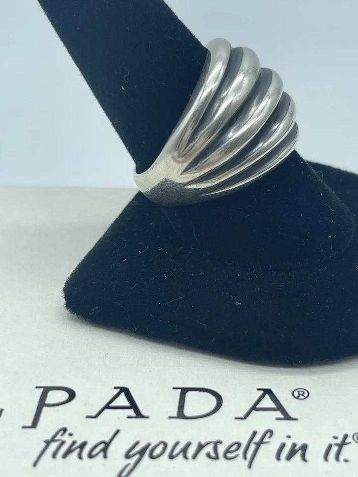 SILPADA .925 Sterling Silver Oxidized Dome Ribbed Banded Ring R1886 Sz-10 - Image 2 of 4