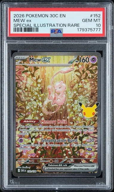 2026 Pokemon 30th Celebration Mew ex Special Illustration Rare #152/128 PSA 10