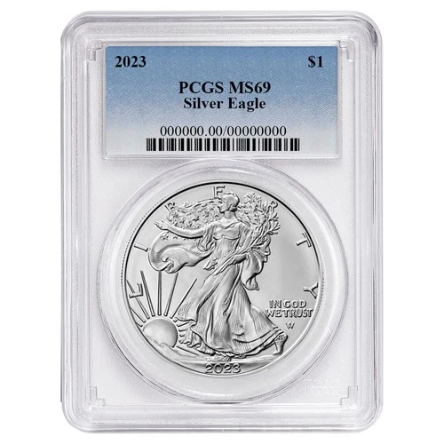 2023 $1 American Silver Eagle PCGS MS69 Blue Label