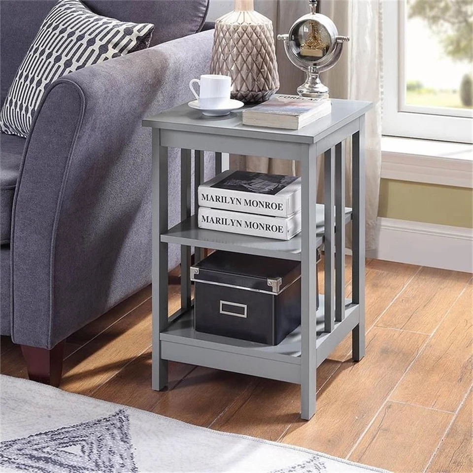 Convenience Concepts Mission 16" Square End Table in Gray Wood Finish - Image 2 of 4