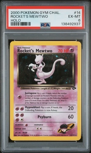 2000 POKEMON GYM CHALLENGE HOLO #14 ROCKET'S MEWTWO PSA 6