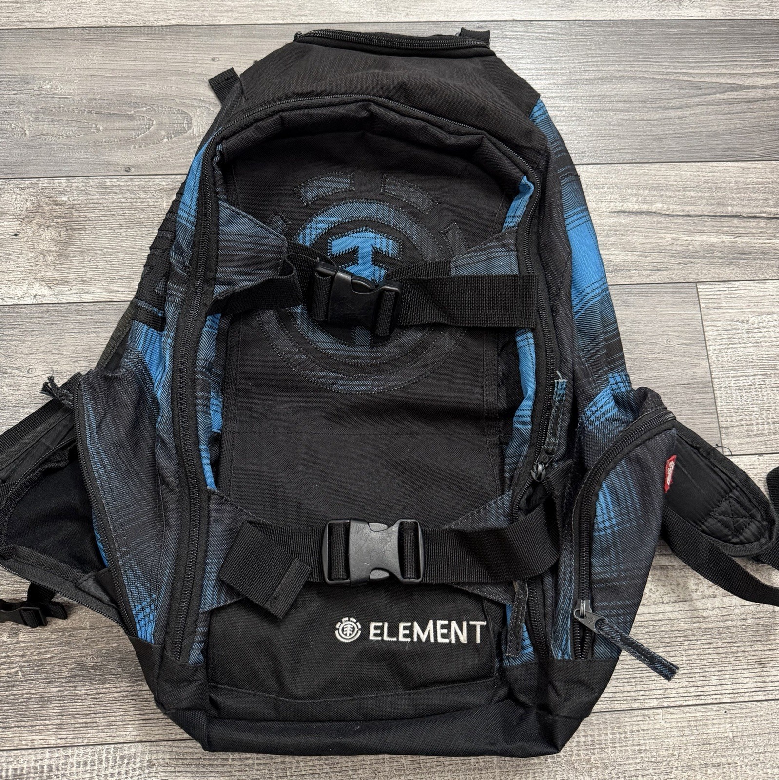 Blue Black Plaid School Carry Bag
