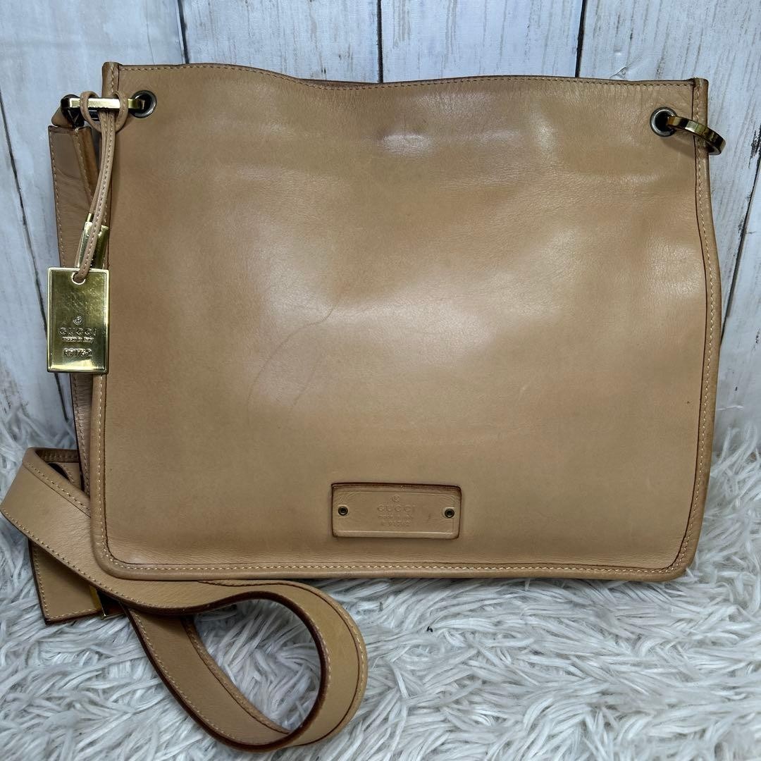 Gucci Leather Shoulder Bag Auth Brown Women Italy