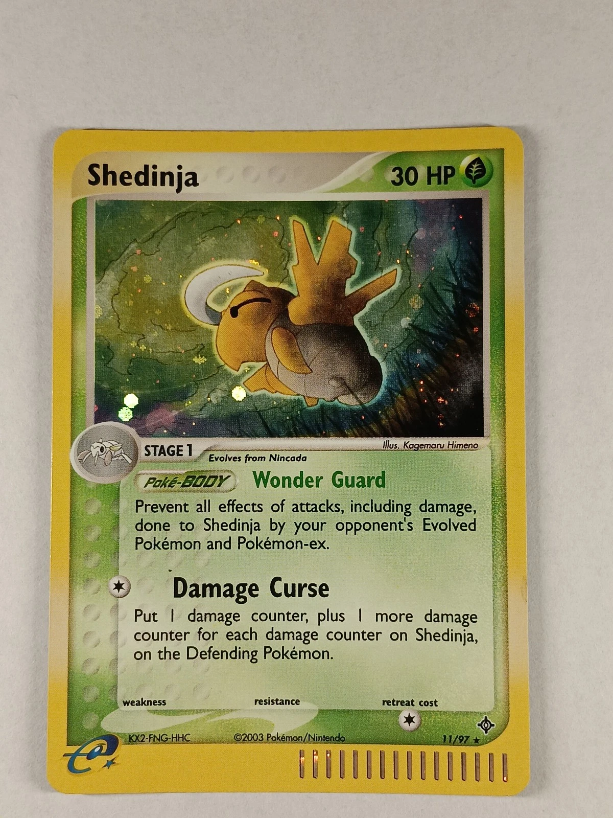 Pokémon Shedinja 11/97 Rare Dragon Holo Card 2003