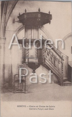 Geneve Calvins Kanzel und Stuhl Kathedrale gedruckte Postkarte