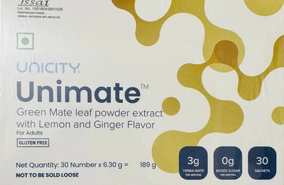 *NEW* Unicity Unimate Yerba Mate Supplement LEMON GINGER 30 Sachet - FREE SHIP