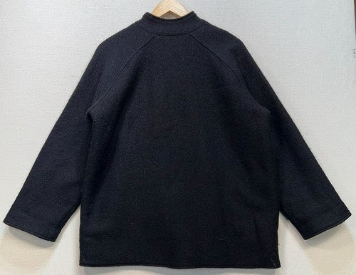 Norm Thompson Womens Reversible Wool Short Coat Size 1X Black/Tan Casual Warm - Picture 2 of 12