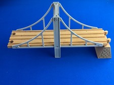 Gray DOUBLE TRACK BRIDGE 33476 Brio Wooden Railway 1998 RARE