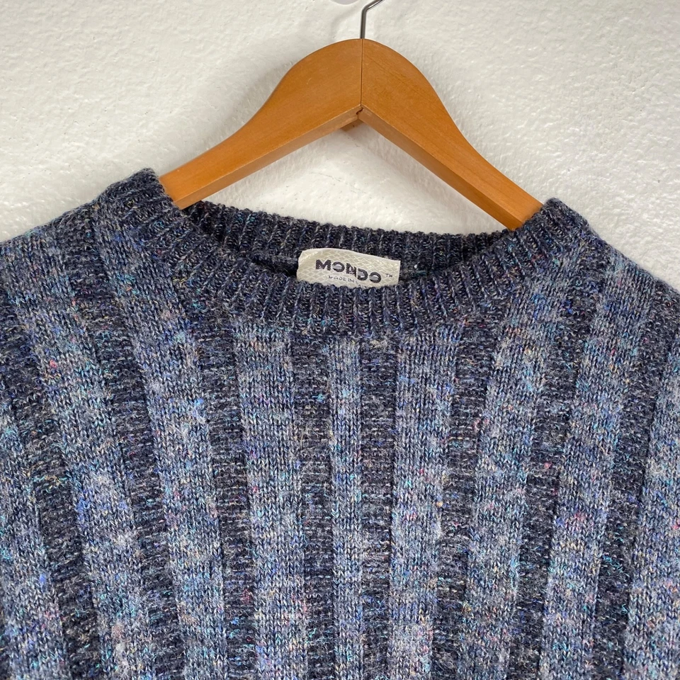 Suéter Mondo Para Hombre Azul XXL Italia Mezcla de Lana Gran Tamaño Vintage Preppy Grunge Foto 3 de 4