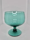 HTF Vintage MCM Blenko Glass 629 Vase Compote In Surf Green 8.25” Stunning