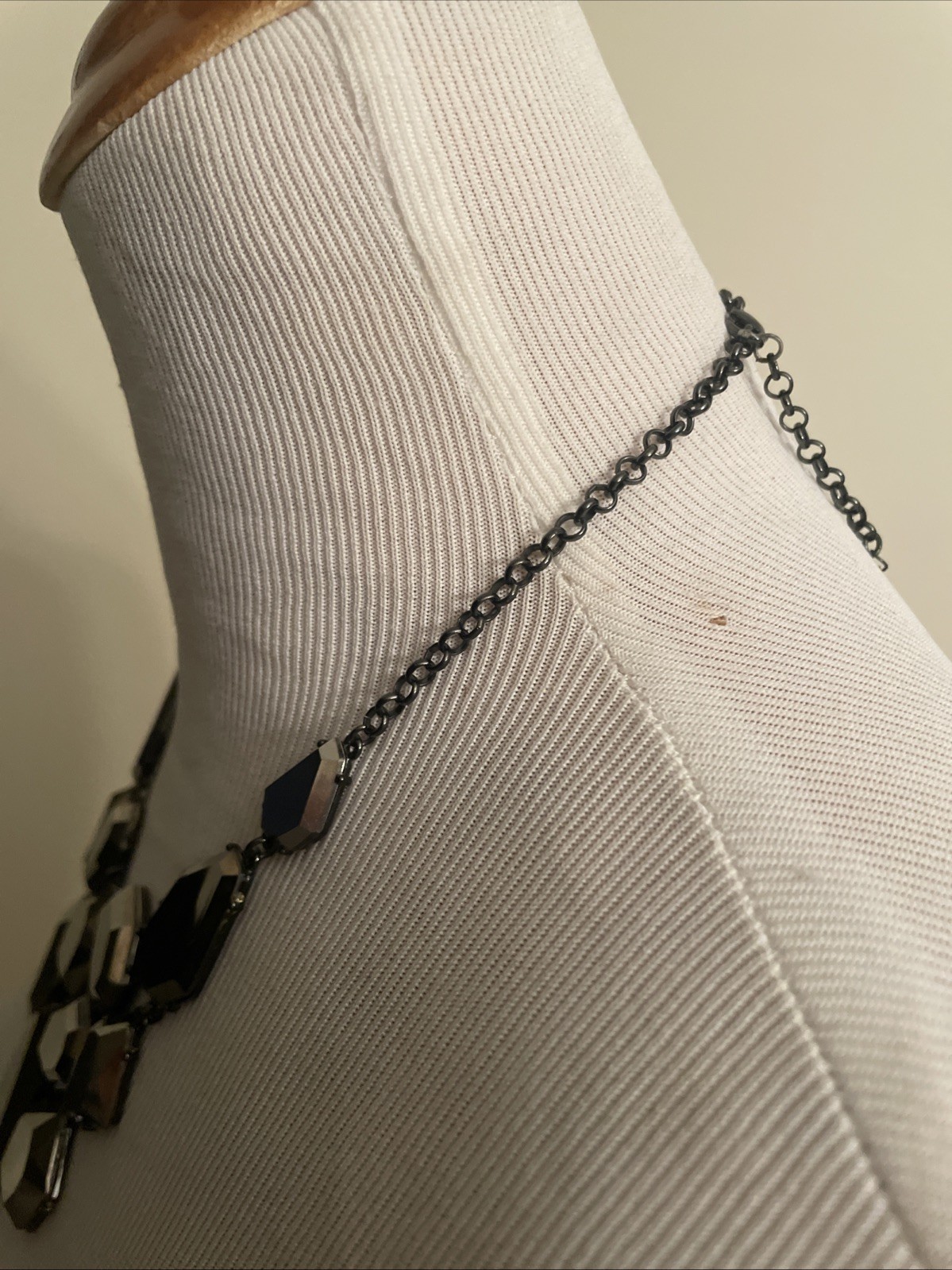 Gunmetal Silver  Mirror Like Bold Statement Neckl… - image 3