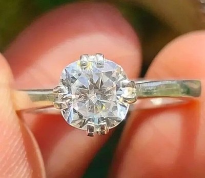1.5ct Certified Round Brilliant Diamond Ring 925 Sterling Silver Solitaire