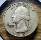 1961-P Washington Quarter - Actual Coin Shown - Free Shipping & Tracking INV#717