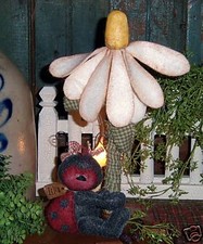 Primitive Flower Garden Ladybug Bug Doll Paper Pattern 459