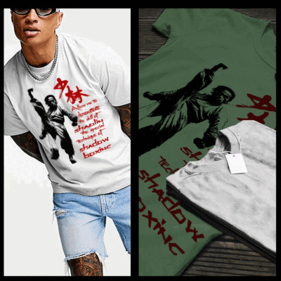 Kung Fu t-shirt retro shaolin karate martial arts buddha monk shadowboxing S-2XL