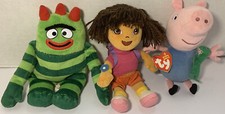 Nick Jr Yo Gabba Gabba Brobee Dora & George Pig TY Beanie Babies Lot Set Bundle