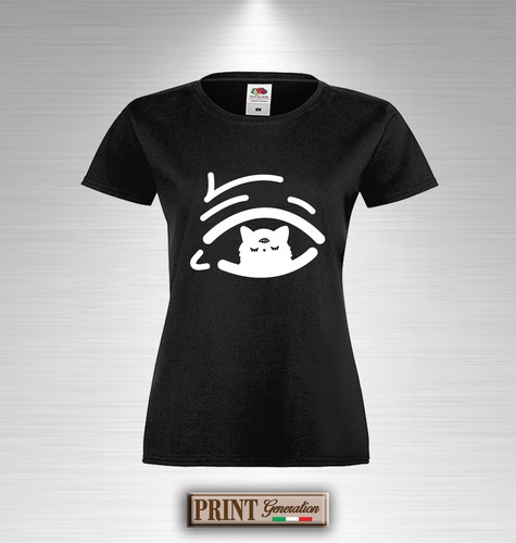 T-Shirt KITTY EYES Maglietta Uomo Donna Idea Regalo GATTO CARINO DARK FANTASIA - Picture 5 of 5