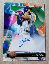 2020 Bowman's Best of 2020 Green Refractor Jeff McNeil Auto /99 Mets Autograph