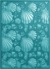 3D Embossing Folder for Card Making,Sea Shells Clear Plastic Texture Fades Embos
