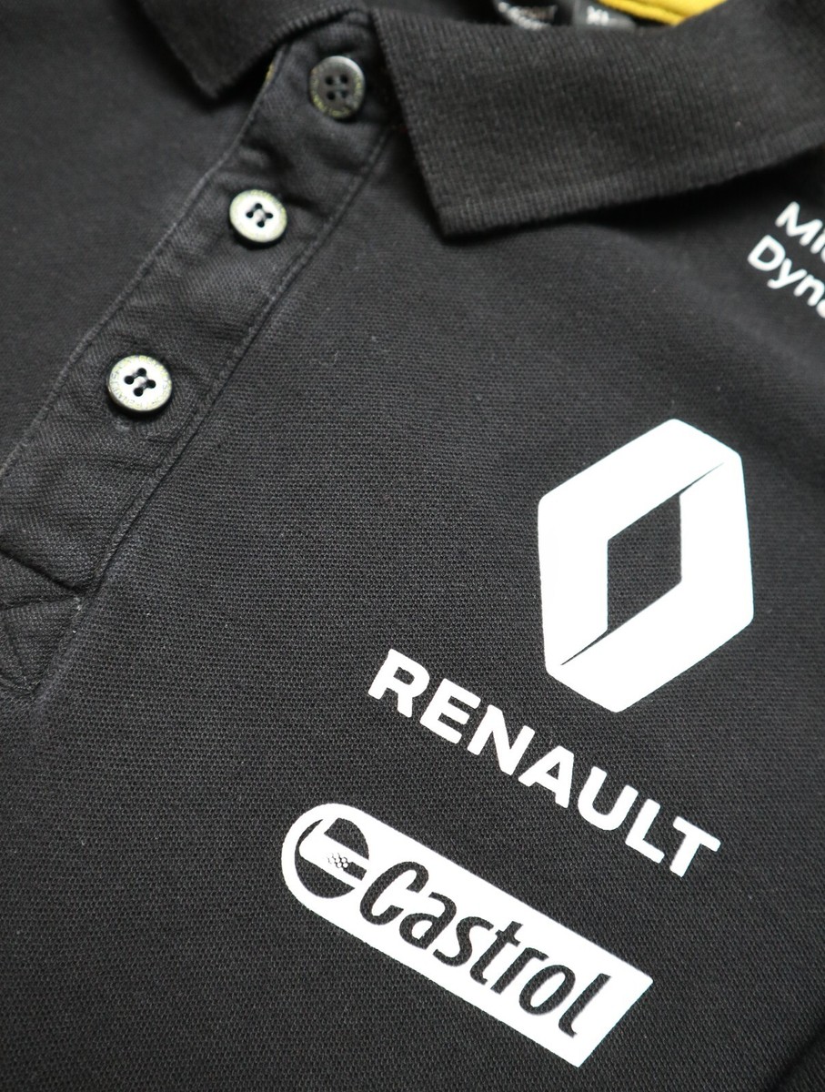 RENAULT F1 TEAM RACING PIT CREW POLO SHIRT JERSEY TOP BLACK