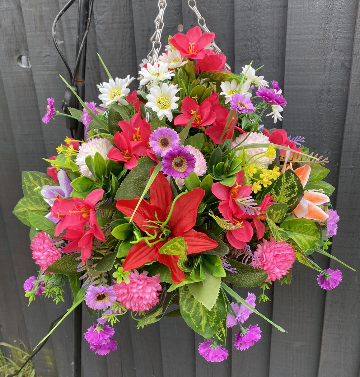 (46) 12 Inch Rattan Hanging baskets with artificial flowers eBay