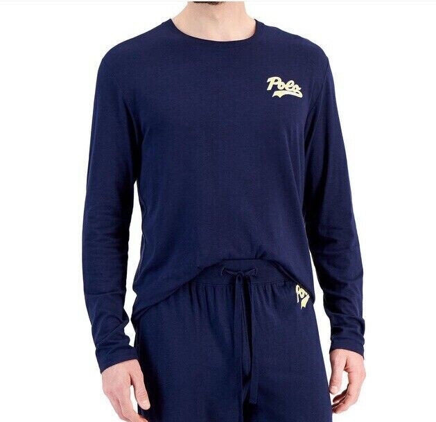 Мужская ночная футболка Polo Ralph Lauren из джерси с круглым вырезом, темно-синий, Большой размер