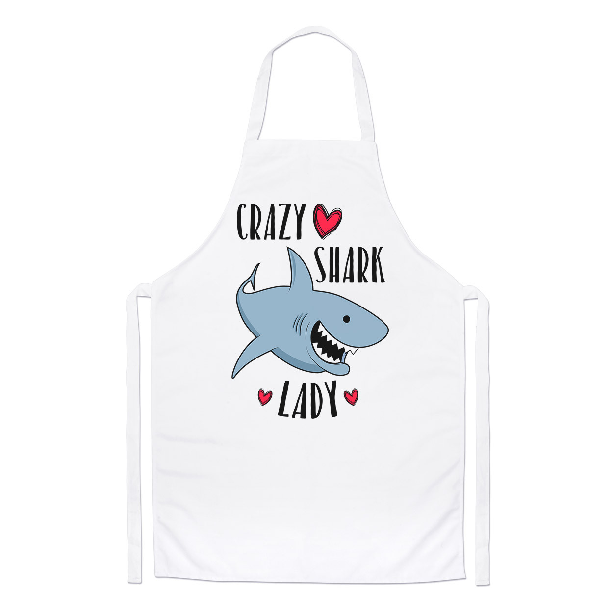 Crazy Shark Lady Chefs Apron - Funny Cooking