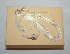 Silpada Three Strand Snake Chain Ball "Thoreau" Sterling Silver Necklace N0914