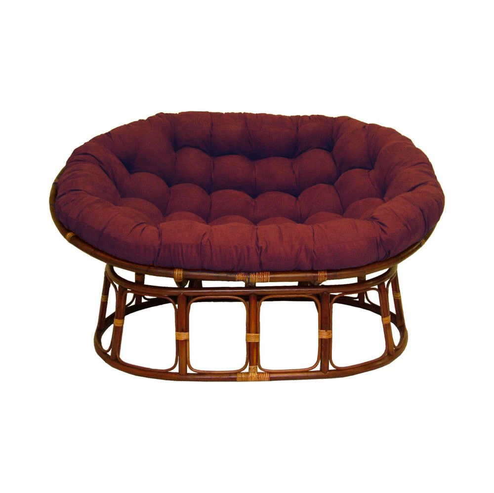 65 inch by 48 inch Solid Micro Suede Double Papasan Cushion Red