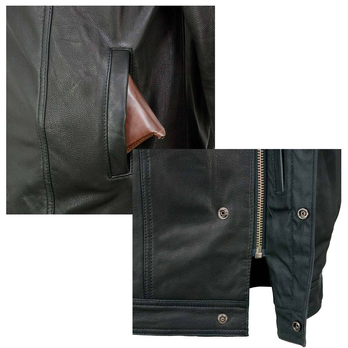 Milwaukee Leather MLM1607 Men's Collarless Naked Goatskin Leather Shirt Jacket