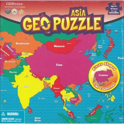 GEOPUZZLE ECOTOYS Asien Geopuzzle Puzzle - Geographie, Bildung, Bodenpuzzle