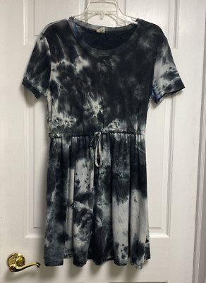 205 Collins  Women's Navy tie dye dress Large elastic waist